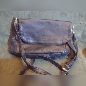 Fossil Black Leather Shoulder Bag